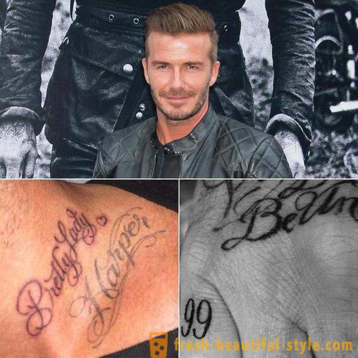 40 tetovanie Beckham: ich interpretácia a umiestnenia na tele