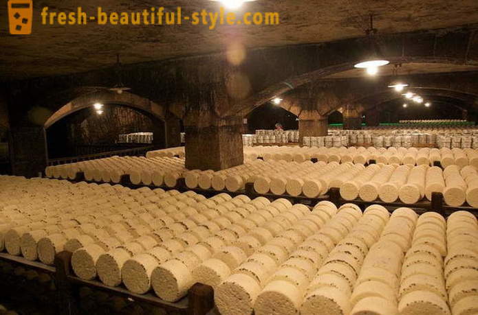 Výrobný proces francúzskom Roquefort syr zo starých receptúr