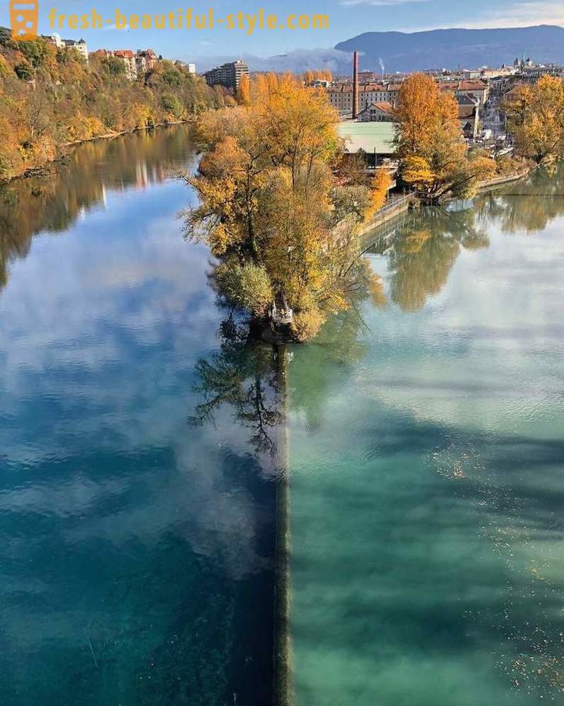 Miesto stretnutia dvoch riek s rôznymi farbami vody
