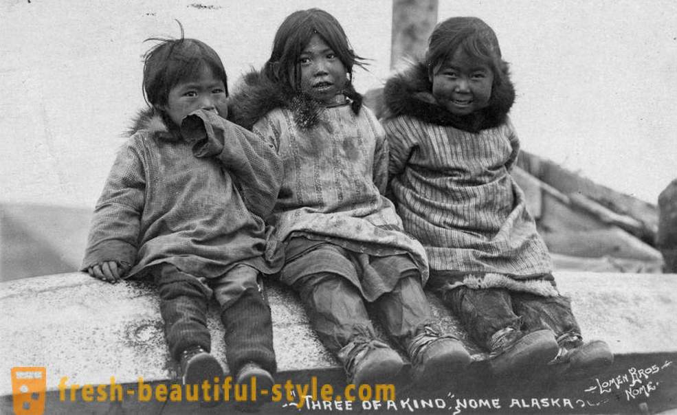 Aljašský Eskimáci na nezaplatenie historickej fotografie 1903 - 1930 rok