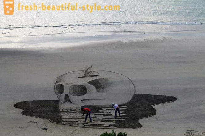 3D-kresby na piesku