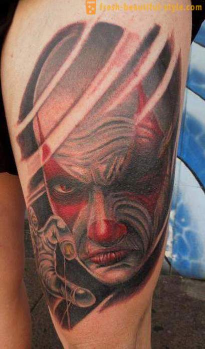 Joker Tetovanie: symboly a fotografie