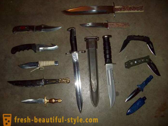 Hlavné typy nožov. Typov skladacích nožov